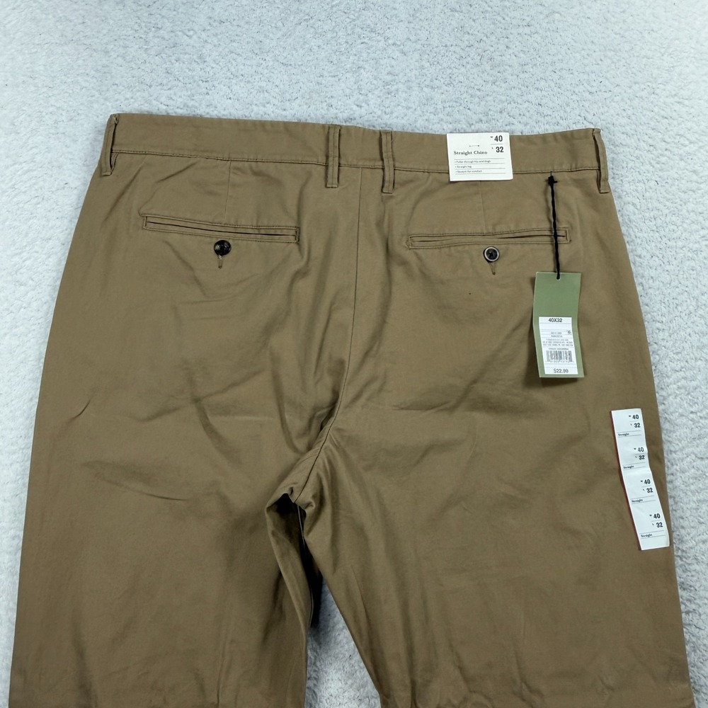 Goodfellow Pants Mens 40x32 (39x31) Hennepin Chino Athletic Khaki Straight NWT - Picture 8 of 11